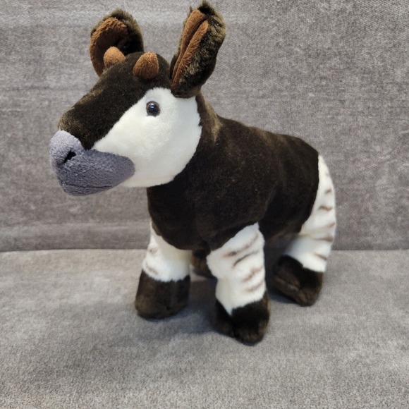 Wild Republic Okapi Plush Toy 2010 Brown White Stuffed Animal K & M Pellets - Picture 1 of 11